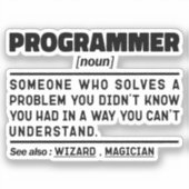 Programmeur Noun Software Developer Humor Joke Sticker (Voorkant)