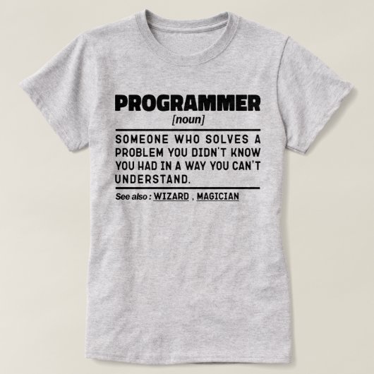Programmeur Noun Software Developer Humor Joke T-shirt (Design voorkant)