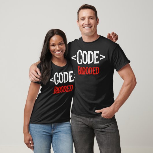 Programmeur Ontwikkelaar Code Label Blooded Coding T-shirt (Unisex)