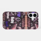 Programmeur Patroon Roze iPhone 16 Hoesje (Achterkant horizontaal)