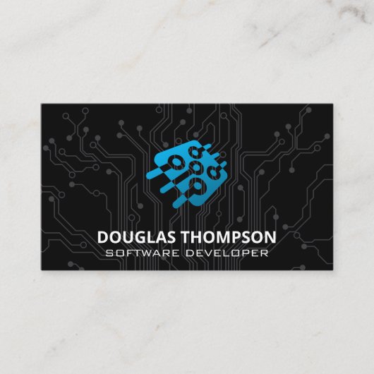 programmeur | printplaat | microchip visitekaartje (Voorkant)
