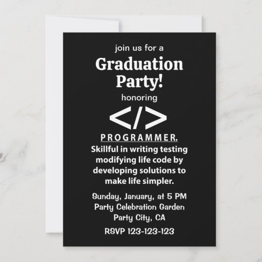 programmeur programmeur Afstuderen Kaart (Voorkant)