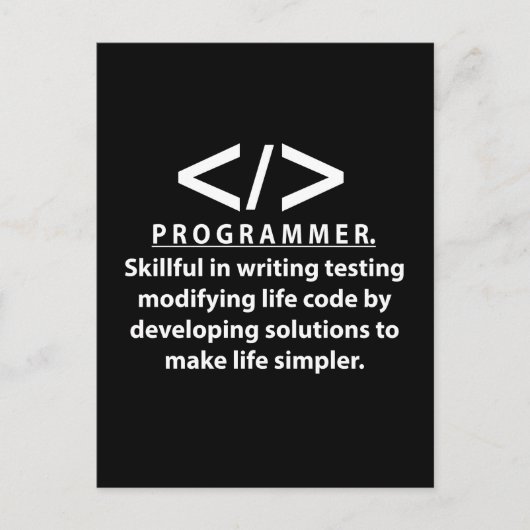 programmeur programmeur programmeur briefkaart (Voorkant)
