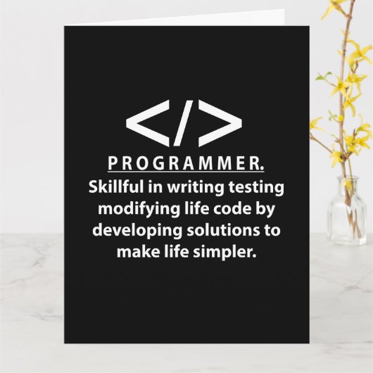 programmeur programmeur programmeur kaart (Gele Bloem)