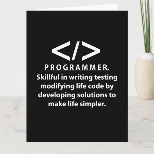 programmeur programmeur programmeur kaart (Voorkant)