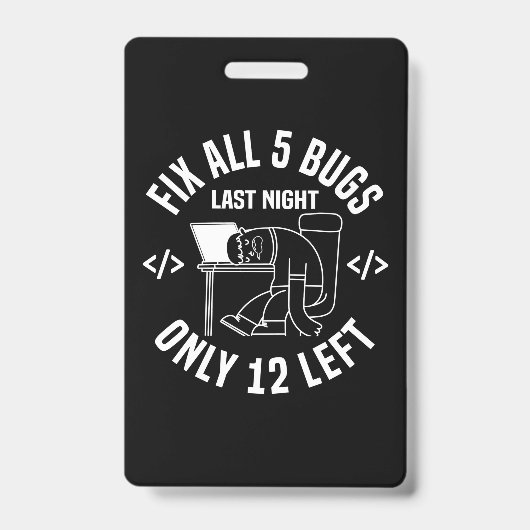 Programmeur repareert alle 5 bugs badge (Voorzijde)