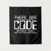 Programmeur Schrijft Code Zonder Bugs Wandkleed (Voorkant)