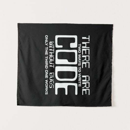 Programmeur Schrijft Code Zonder Bugs Wandkleed (Voorkant (horizontaal))
