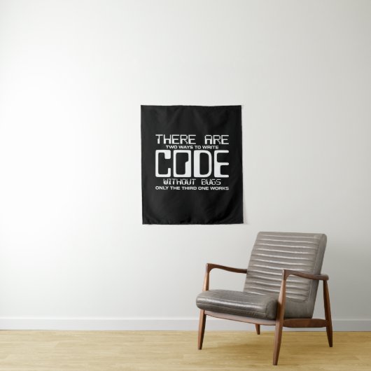 Programmeur Schrijft Code Zonder Bugs Wandkleed (In situ)