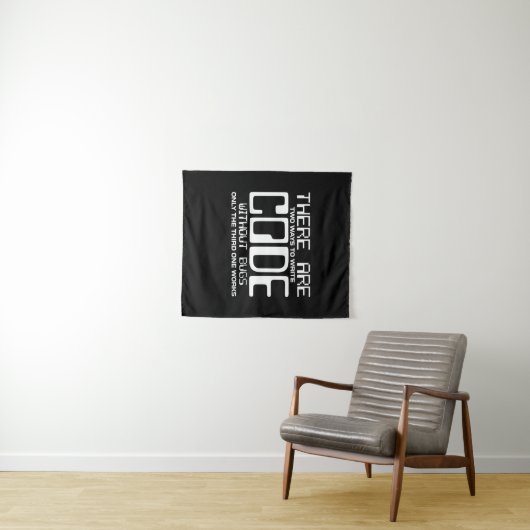 Programmeur Schrijft Code Zonder Bugs Wandkleed (In Situ (horizontaal))