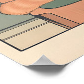 Programmeur Tabby Kat Ukiyo-e Kunst Geeky Computer Poster (Hoek)