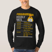 Programmeur Uur Tarief Coder Programmeren Meme Say T-shirt (Voorkant)