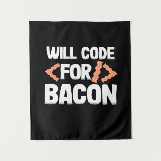 Programmeur zal coderen voor bacon wandkleed (Voorkant)