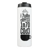 Programmeurshumor – Koffie in Code Thermosbeker (Voorkant)