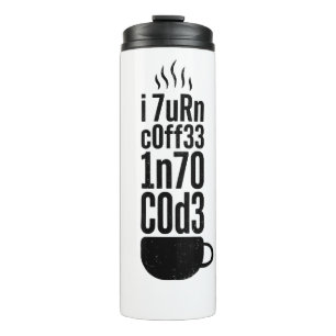 Programmeurshumor – Koffie in Code Thermosbeker