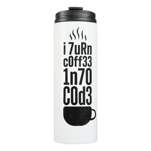 Programmeurshumor – Koffie in Code Thermosbeker (Voorkant)