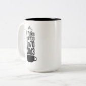 Programmeurshumor – Koffie in code Tweekleurige Koffiemok (Voorkant links)
