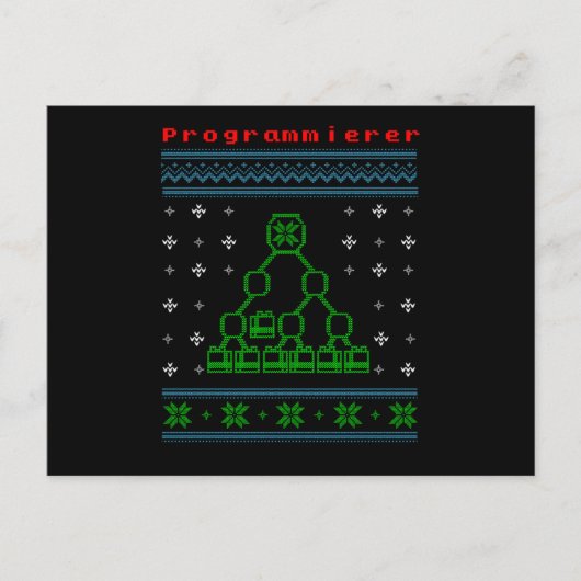 Programmier Computer Ugly kerstSweater Gift Briefkaart (Voorkant)