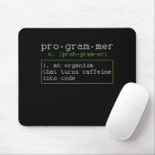 Programmierer liebt Kaffee Erklärung Muismat (Met muis)