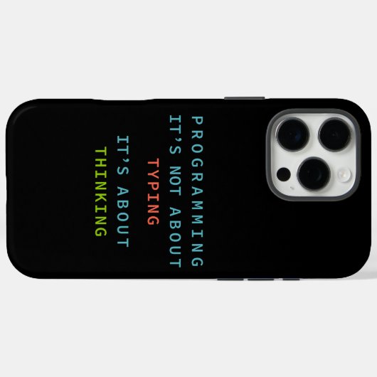 Programming Thinking - Black Background Tech Quote Case-Mate iPhone Case (Achterkant (horizontaal))