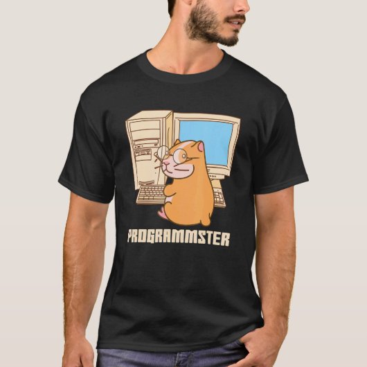 Programmster Hamster Programmer Pun Engineer T-shirt (Voorkant)