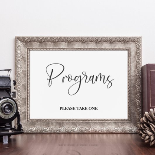Programs wedding sign Poster