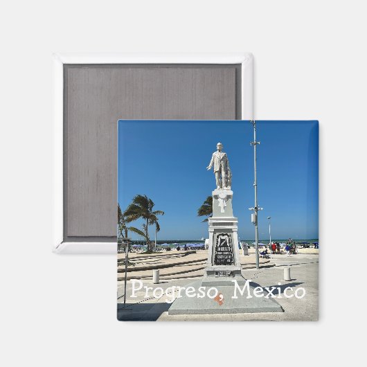 Progreso, Mexico - Square Magnet (Voorkant / Achterkant)