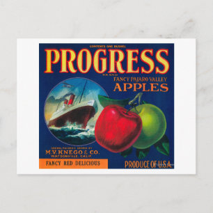 Progress Apple Crate LabelWatsonville, CA Briefkaart