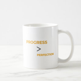 Progress boven perfectie Motiverende typografie Koffiemok