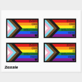 Progress Flag "Everyone Is Welcome Here" Rechthoekige Sticker (Vel)