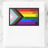 Progress Flag "Everyone Is Welcome Here" Rechthoekige Sticker (Tas)