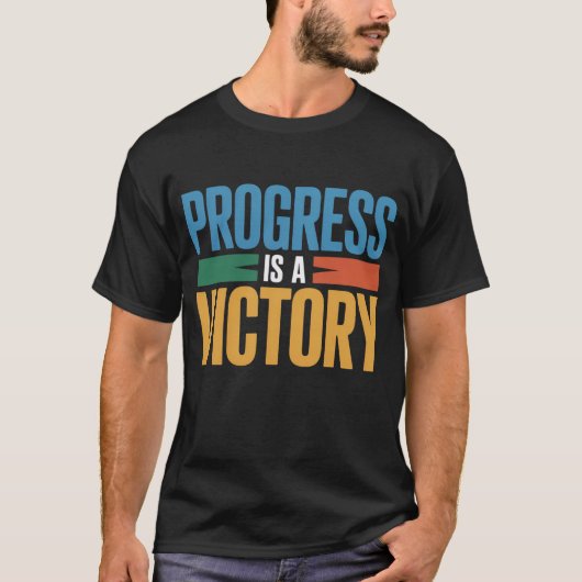 Progress Is a Victory men's Basic T-Shirt (Voorkant)