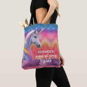 Progress isn't always Visible Rainbow Unicorn Tote Bag (Dichtbij)
