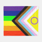 Progress LGBTQIA+ Pride Cadeaubed Dekdeken Fleece Deken (Voorkant (Horizontaal))