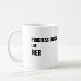 Progress Looks Like Her white Mug – Moms Gift Koffiemok