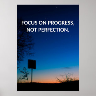 Progress Motivatie Quote Poster