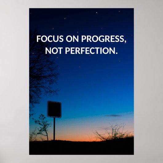 Progress Motivatie Quote Poster (Voorkant)