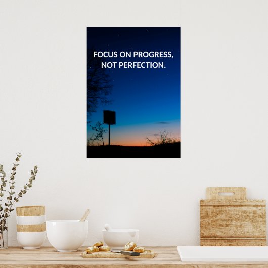 Progress Motivatie Quote Poster (Keuken)