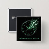 Progress Needs Action Vierkante Button 5,1 Cm (Voorkant /achterkant)
