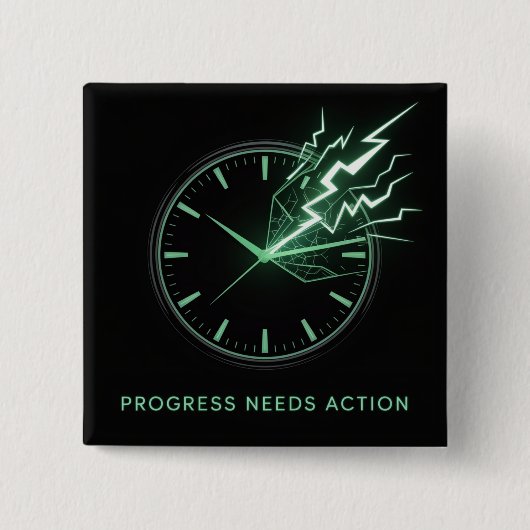 Progress Needs Action Vierkante Button 5,1 Cm (Voorkant)