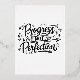 Progress Niet Perfectie Motivatie Citaat Ontwerp Folie Uitnodiging