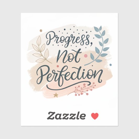 Progress Not Perfection | Elegant Motivational Cal Sticker (Vel)