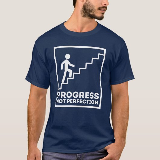 Progress Not Perfection - Motivatie T-shirt (Voorkant)