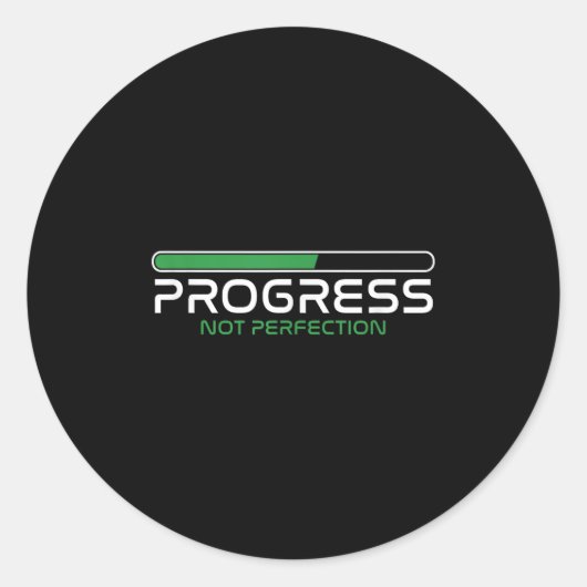 Progress Not Perfection _ Motivation Insration Ronde Sticker (Voorkant)