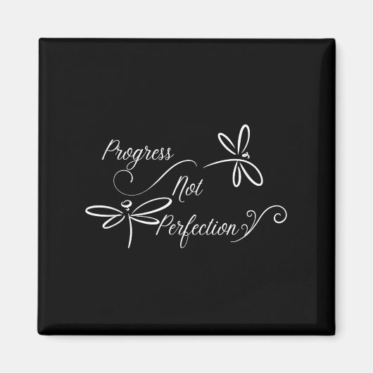 Progress Not Perfection Motivational Design Magneet (Voorkant)