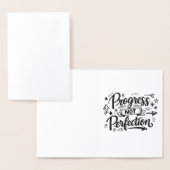Progress Not Perfection Motivational Quote Design Folie Kaarten (Display)