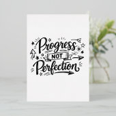 Progress Not Perfection Motivational Quote Design Folie Uitnodiging (Staand Voorkant)