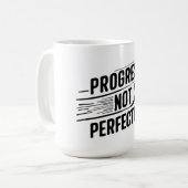 Progress Not Perfection (Motivational Quote_gift) Koffiemok (Voorkant links)