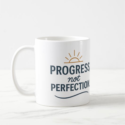Progress, not perfection - Tea Mug Koffiemok (Links)
