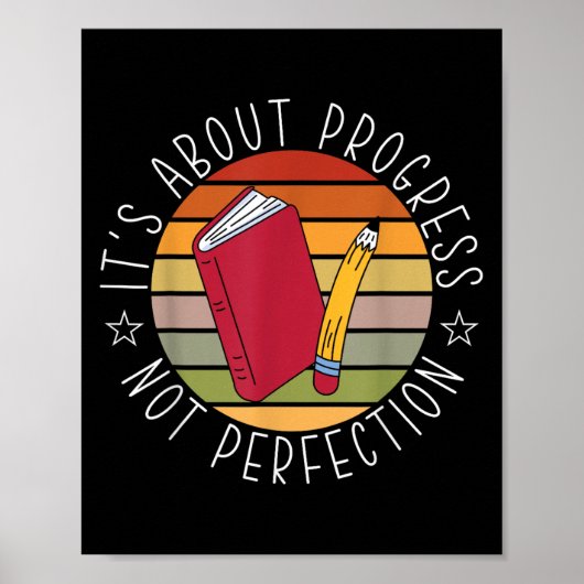 Progress Not Perfection Testing Day Teacher  Poster (Voorkant)